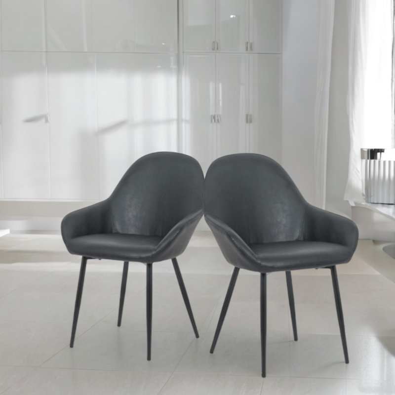 Fauteuil Janeya, Similicuir noir