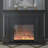 Drak Gray Solid Wood Electric Fireplace-1945240313