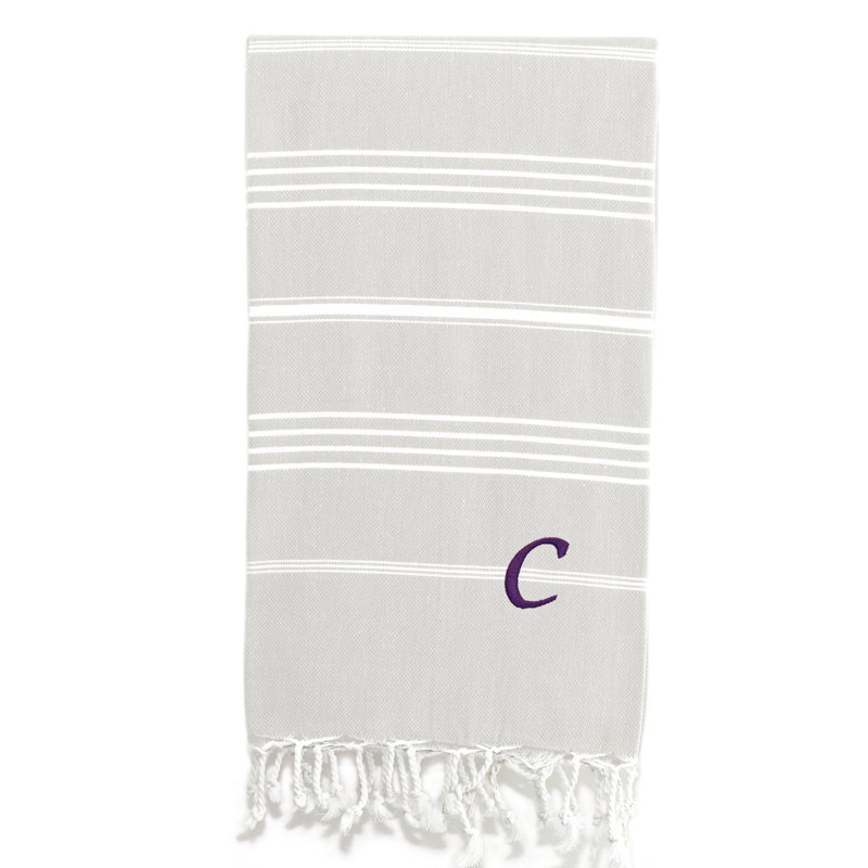 Serviette de plage 100% coton Pestemal Lucky, C, Crème / Blanc