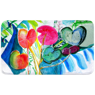 Cyclamen Plant Bath Mat