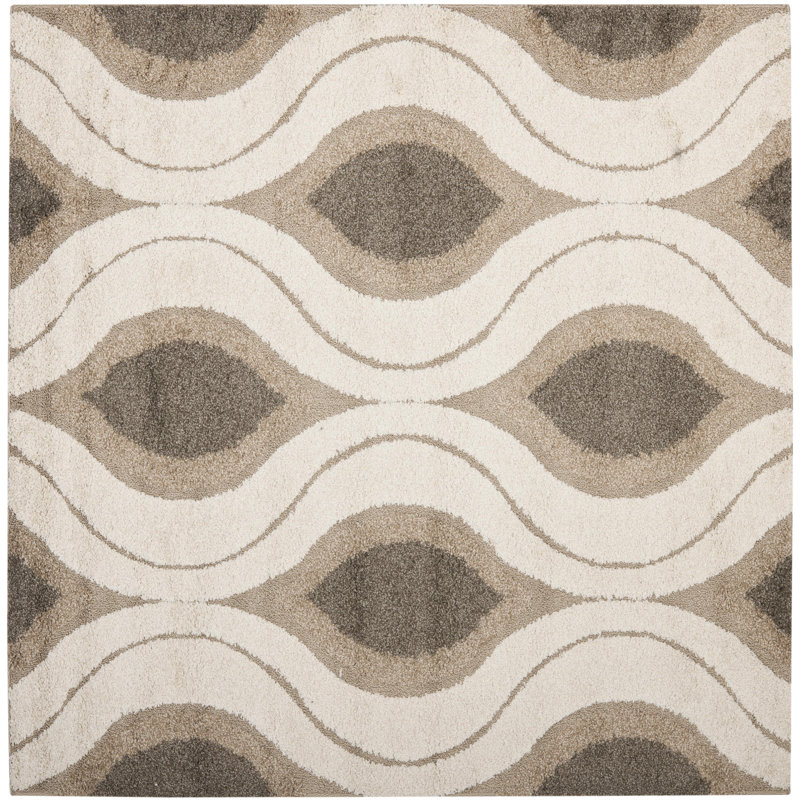 Tapis crème à motif géométrique Bryer, Rectangle 6 pi x 9 pi