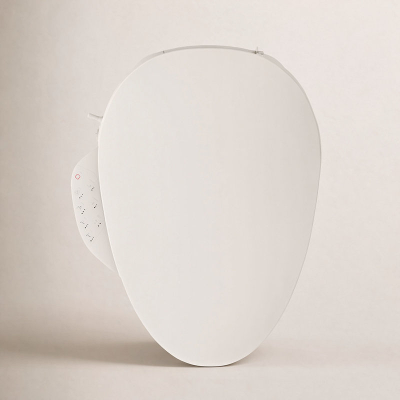 PureWash E750 Elongated Electric Bidet Toilet Seat with Remote Control, Bidet Warm Water with Dryer, Biscuit