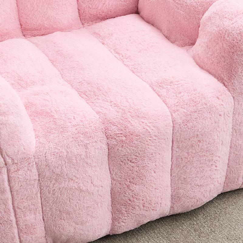 Adult Bean Bag In Pink Lotus Type Compression, Pull Ring For Convenient Mobility, No Installation, And Hygienic Fabric, Non - Slip Base, High Density Memory Foam Compression Leisure Chair, With Easy