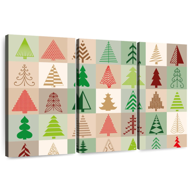 Illustration d'arbres de Noël, H 28 po x l 45 po