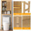 Armoire de rangement en rotin au-dessus de la toilette, organisateur de salle de bain au-dessus de la toilette avec tablette réglable, armoire de toilette derrière, économiseur d'espace pour les toilettes, salle de bain, buanderie, étagère en bois-72605211
