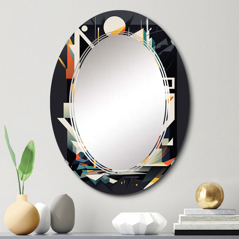 Miroir mural géométrique moderne «Quiteria Geometric Graffiti II», 30 po x 20 po