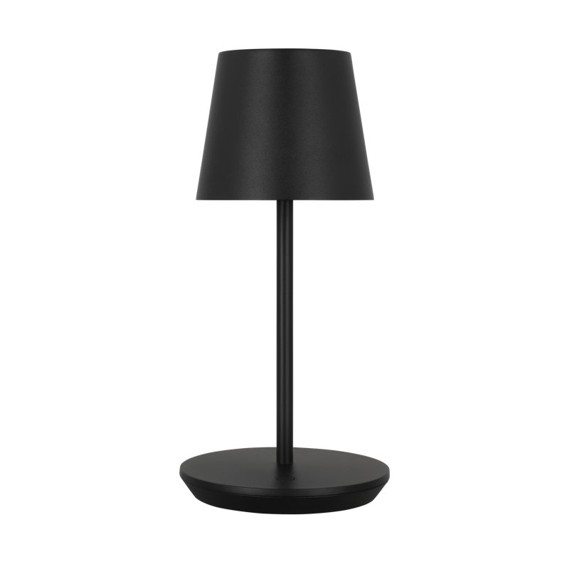 Nevis Short Accent Rechargeable Table Lamp, Black