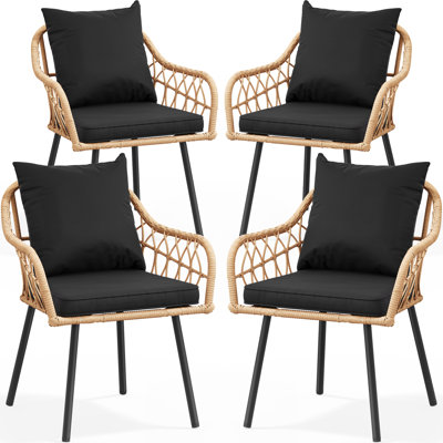 Altti Wicker Outdoor Dining Armchair with Cushion