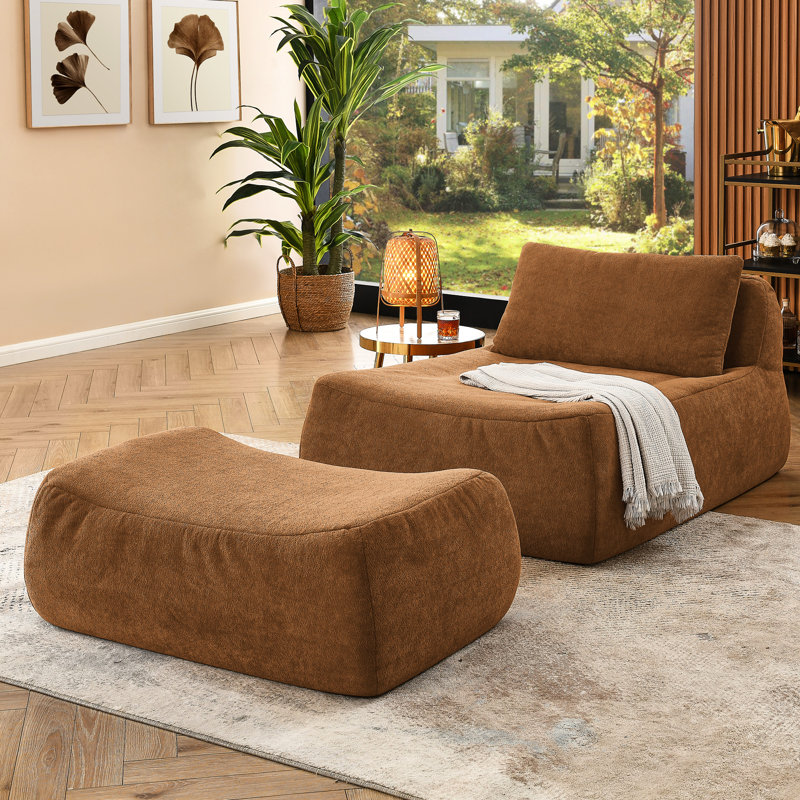 Fauteuil taille-coussin pour chambre à coucher Relax - Fauteuil à billes mi-doux orange, Café
