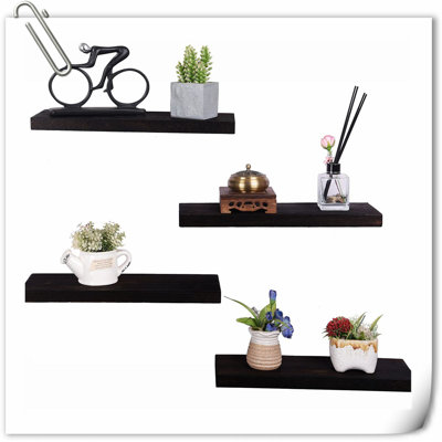 Marquies 4 Piece Solid Wood Floating Shelf
