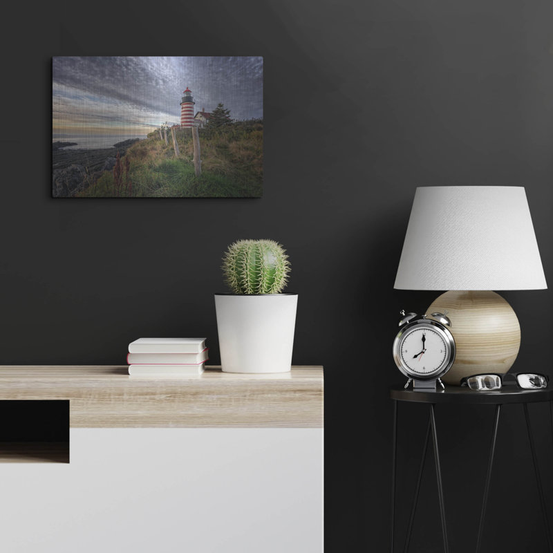 Mur de métal Breakwater Bay «West Quoddy Head Light» par Rick Berk, H 16 po x l 24 po