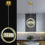 Luminaire suspendu en cristal doré Luminaire suspendu à DEL à intensité variable pour chambre à coucher, salon, îlot de cuisine (paquet de 1)