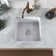 Square Fireclay 18" L x 18" W Undermount/Drop-In Kitchen Sink with Basket Strainer and Sink Grid