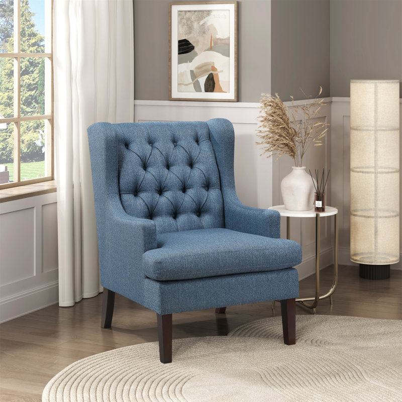 Fauteuil d'appoint confortable rembourré de mousse pour le salon, rehaussant le style intérieur, Bleu
