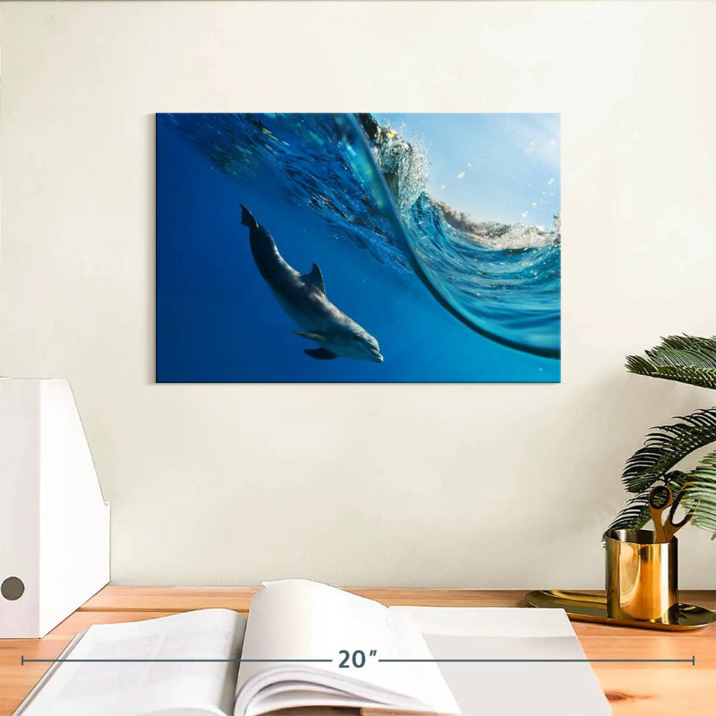 Dolphin Under The Wave, 8" H x 12" W