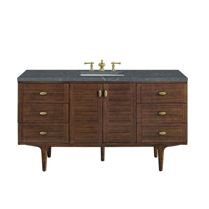Amberly 60" Single Bathroom Vanity Set, Parisien Bleu, 8" Widespread