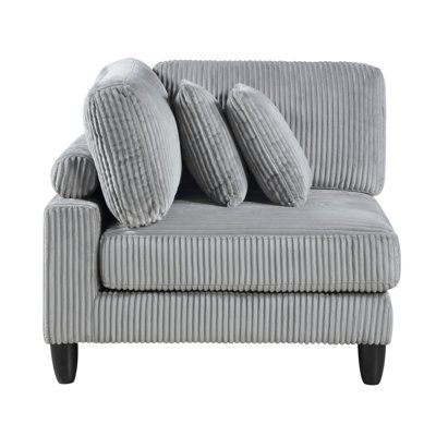 Fauteuil de salon en velours côtelé gris