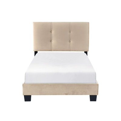 Mobilier de chambre à coucher simple en velours brun avec tête de lit réglable