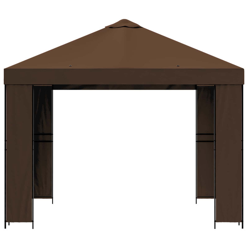 Vidaxl Gazebo Polyester And Steel, Dark Brown