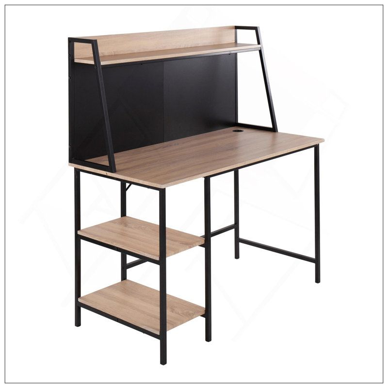 Bureau contemporain sophistiqué avec rangement supplémentaire et fabrication durable, Naturel / noir