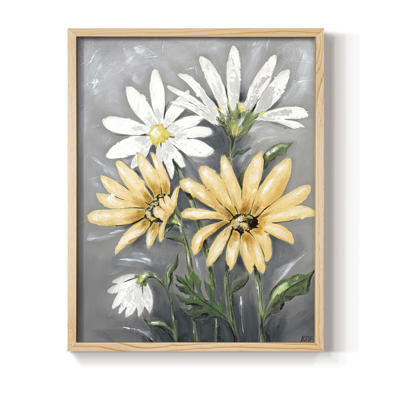 SummerDaisiesII Framed Print - Solid Wood, 15" H x 12" W