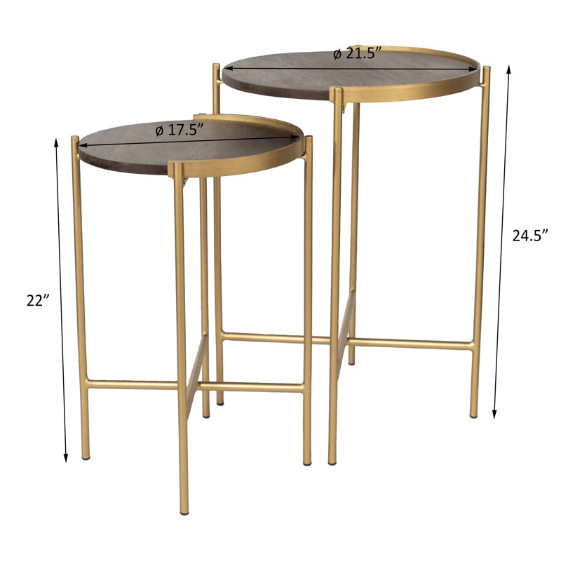 Honaker 2-Piece Nesting Table, Dark Brown