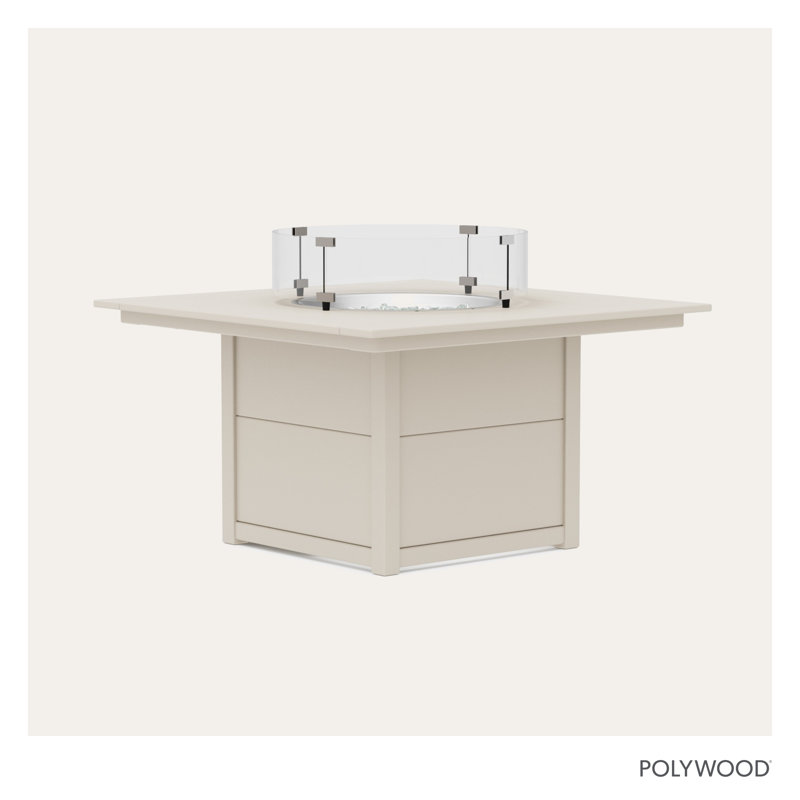 Table de foyer d'extérieur carrée 42 po POLYWOOD, Sable