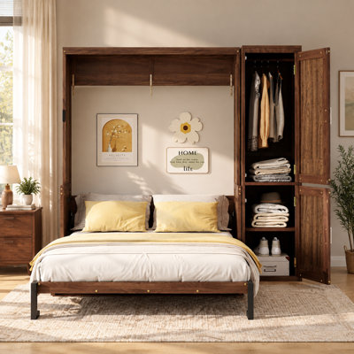 Lit escamotable Queen avec armoire et bureau