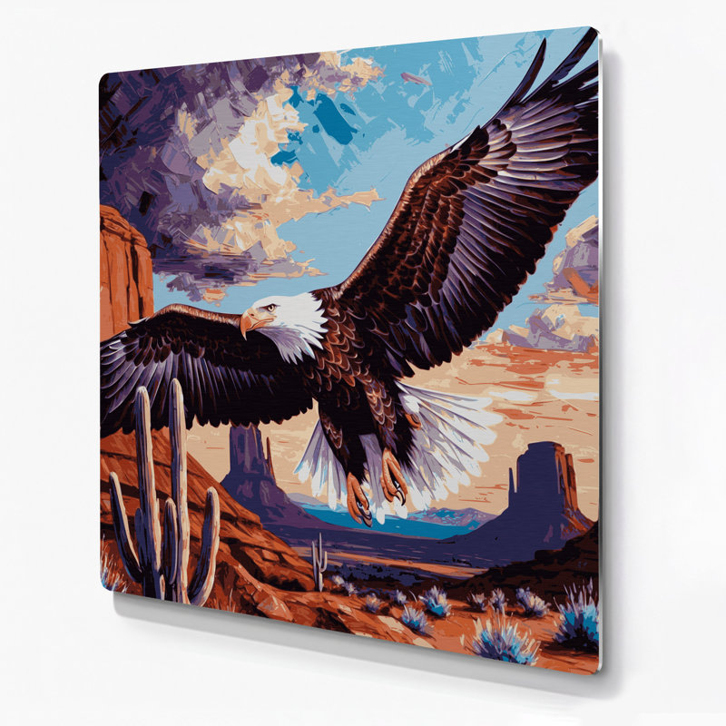 «Southwestern Animals Birds of Prey», art mural en métal 5 bruns, H 96 po x l 96 po x P 0,05 po