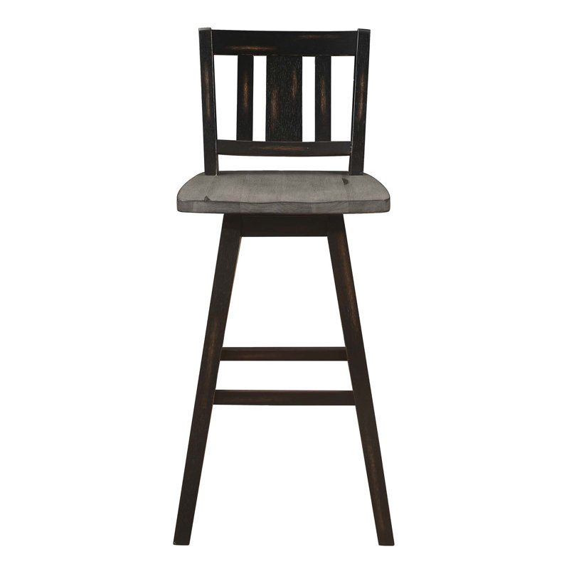 Ensemble de 8 chaises de pub rustiques en bois, Black