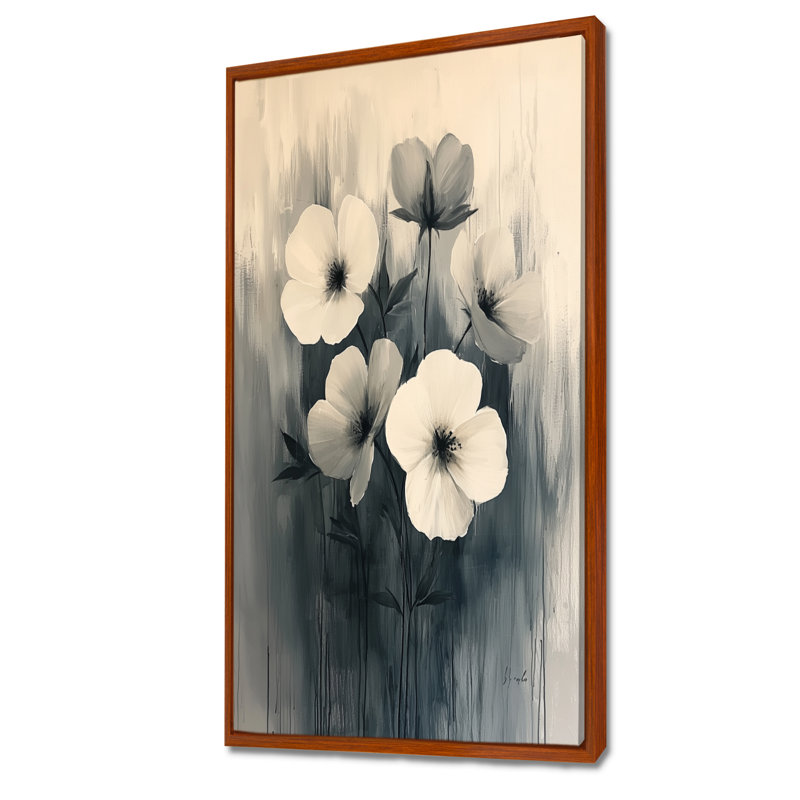 Ahner - impressions sur toile florales, H 60 po x l 28 po, Brun, Impression encadrée flottante