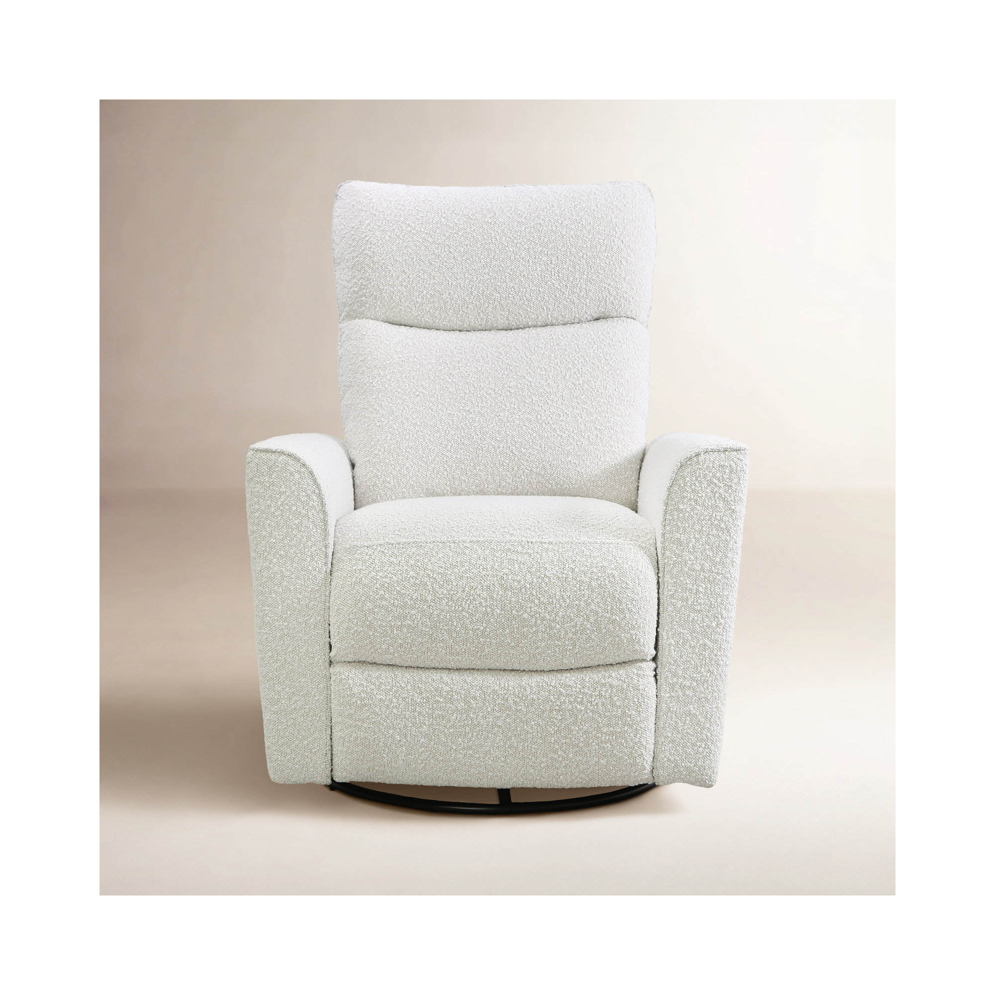 Soho Swivel Glider, White Boucle