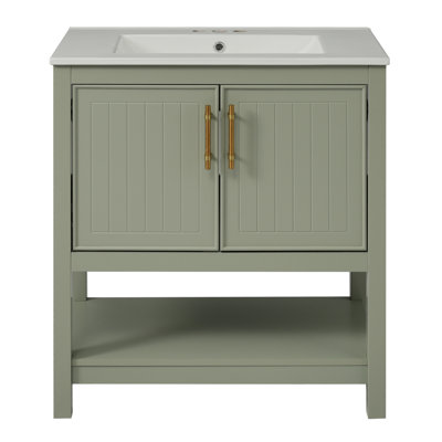 Meuble-lavabo avec lavabo et rangement en céramique, meuble-lavabo
