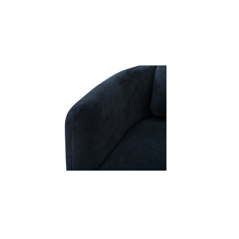 Emmy Sectional Ginger Left, Dark Blue Polyester, Right Hand Facing