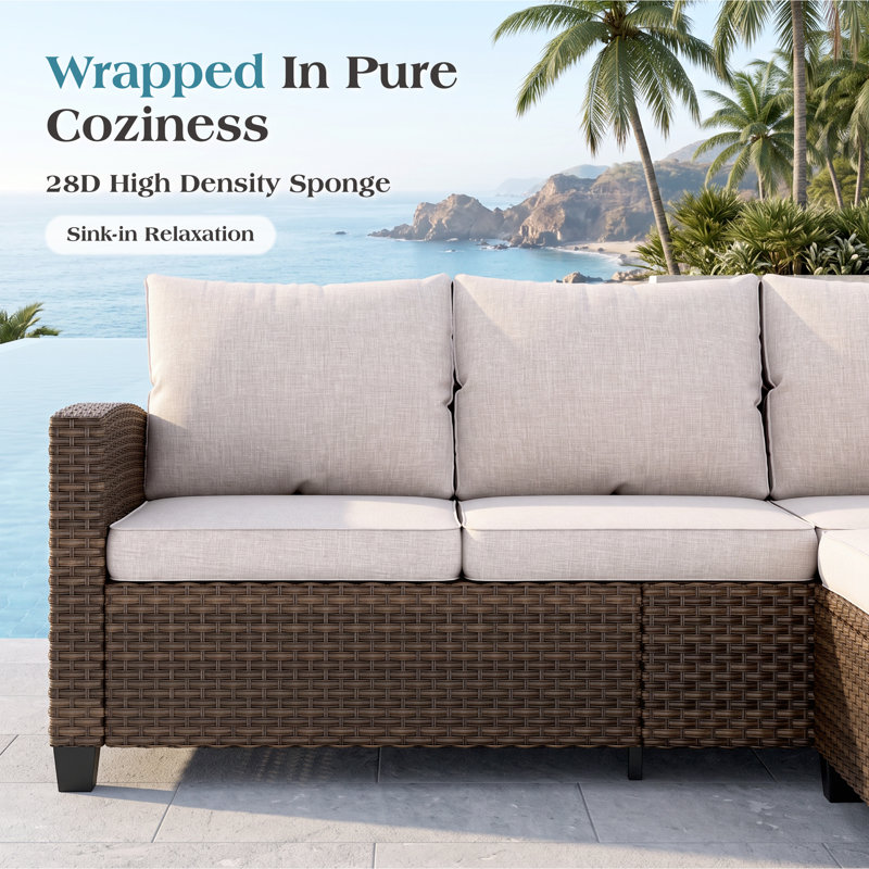 Mubariz 5 - Person Seating Group with Cushions, Beige