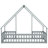 Grey Twin House-Shaped Bed With Guardrails And Fence - Crafted From Materials For A Restful Night's Sleep Wood House Structure Offer Secure Peaceful Sleeping Experience-1386280310
