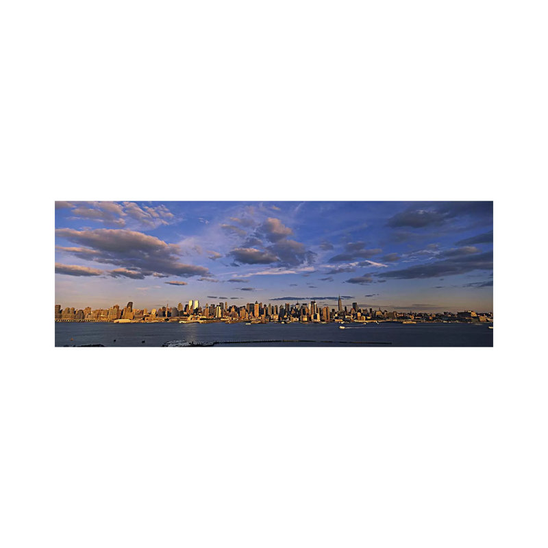 Skyscrapers At The Waterfront, Manhattan, New York City, New York State, USA by Panoramic Images - Wrapped Canvas Panoramic Print