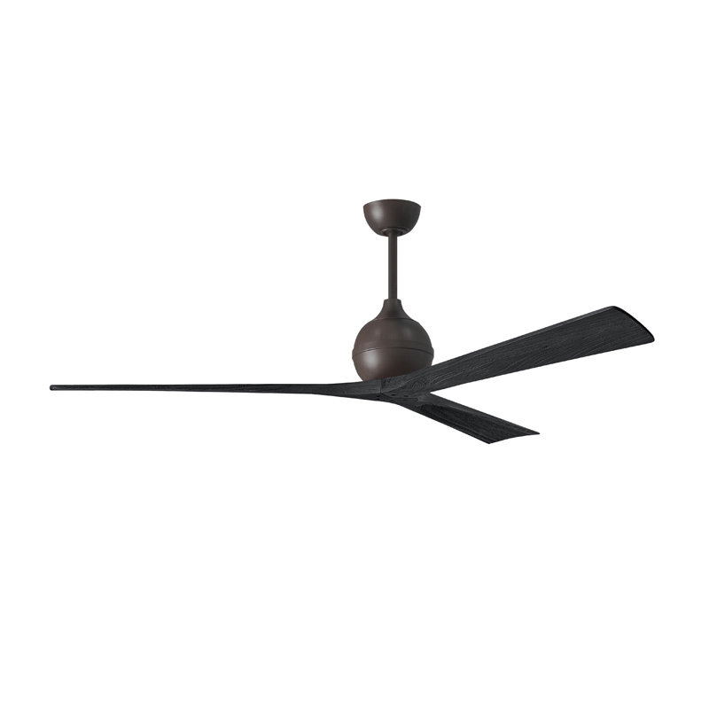 Ventilateur de plafond à 3 pales Irene, Bronze texturé, 72", Noir mat