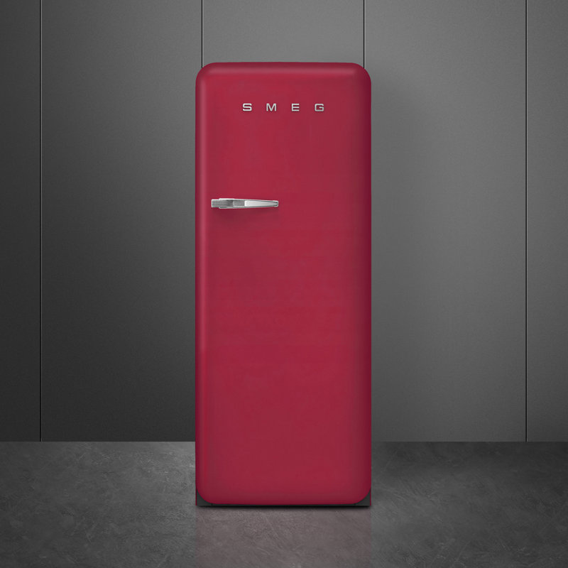 SMEG 50s Style 24'' Top Freezer 9.92 cu. ft. Refrigerator, Yellow, Right