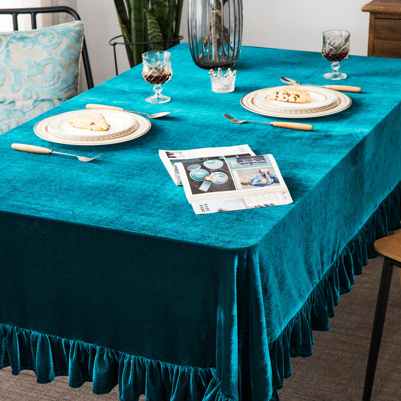 Jeanice Microfiber Velvet Dining Linens, 102" x 60"
