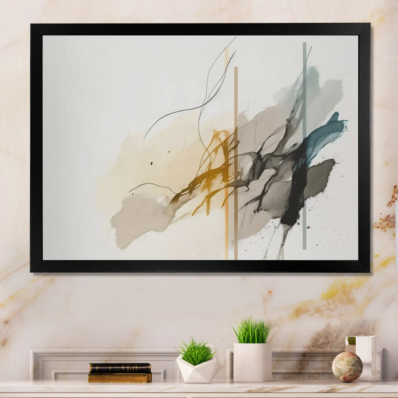 «Mustard Yellow Secrets», reproduction sur toile, Impression noire sur toile encadrée, H 12 po x l 20 po x P 1 po