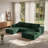 Boneless U-Shaped Modular Sectional Sofa, 3-5 Seater Cozy Washable Corduroy Couch-199500768