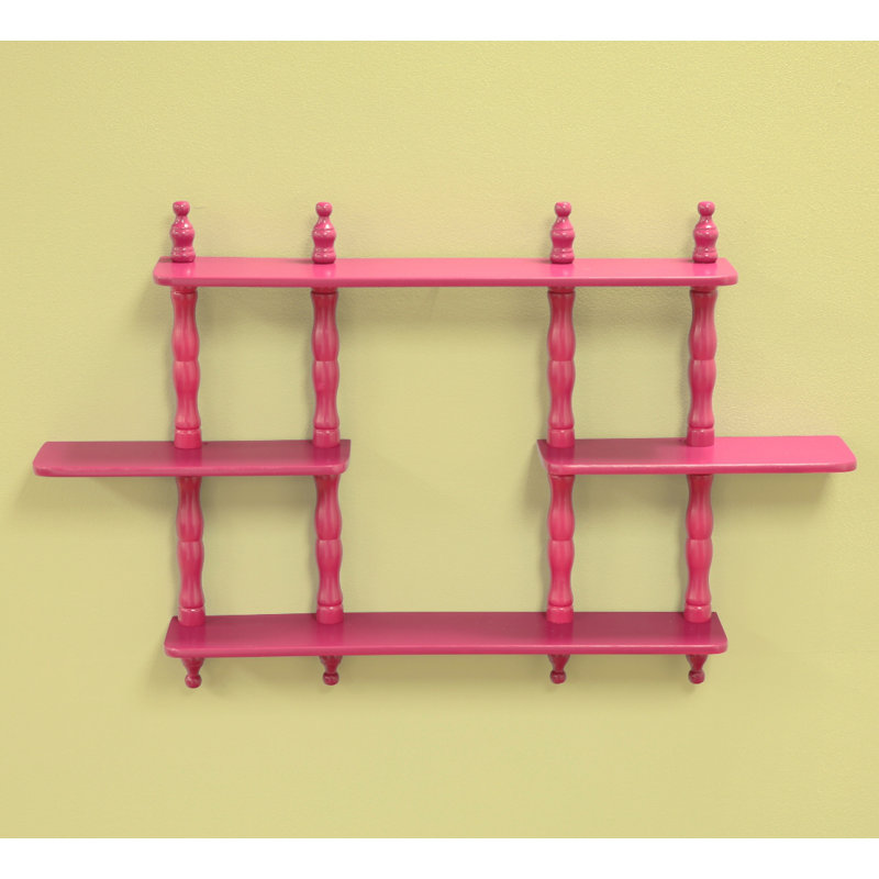 4 Piece Floating Shelf with Adjustable Shelves, Purple