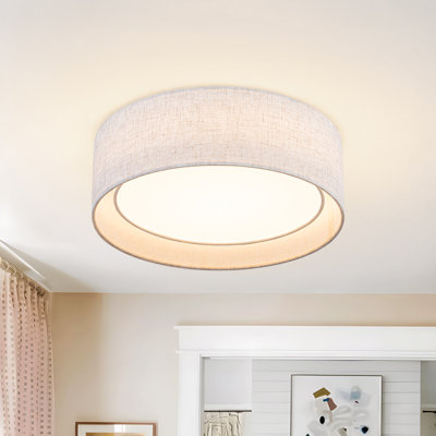 Plafonnier encastré tambour moderne en lin avec 5 à 5 ct
