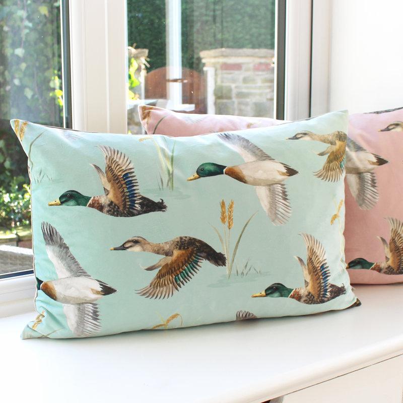 Cilicia Floral Throw Cushion, Blue, 40cm H x 60cm W