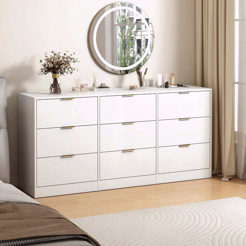 Grande armoire de rangement en bois à 9 tiroirs