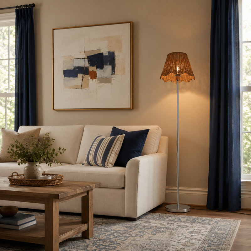 61” Rattan Floor Lamp