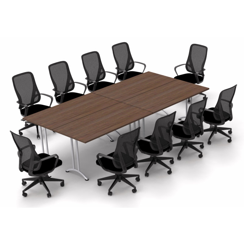 Albia 10 Person Conference Meeting Tables with 10 Chairs Complete Set, Java