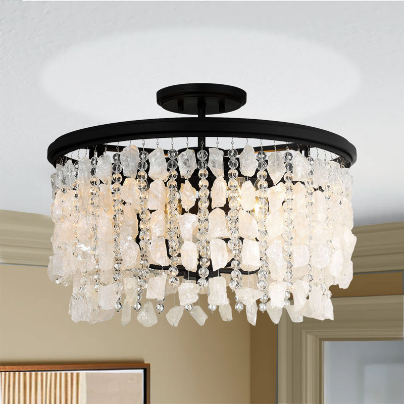 Minka Lavery Shimmering Elegance - 4 Light Semi Flush In Sand Coal Finish