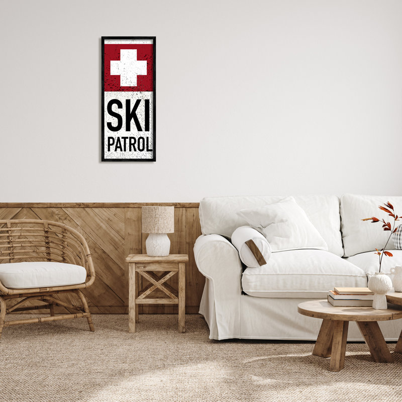 «Rustic Ski Patrol Winter Mountain Sport patiné XXL, art mural sur toile tendue par Valerie Vienne, H 30 po x l 13 po